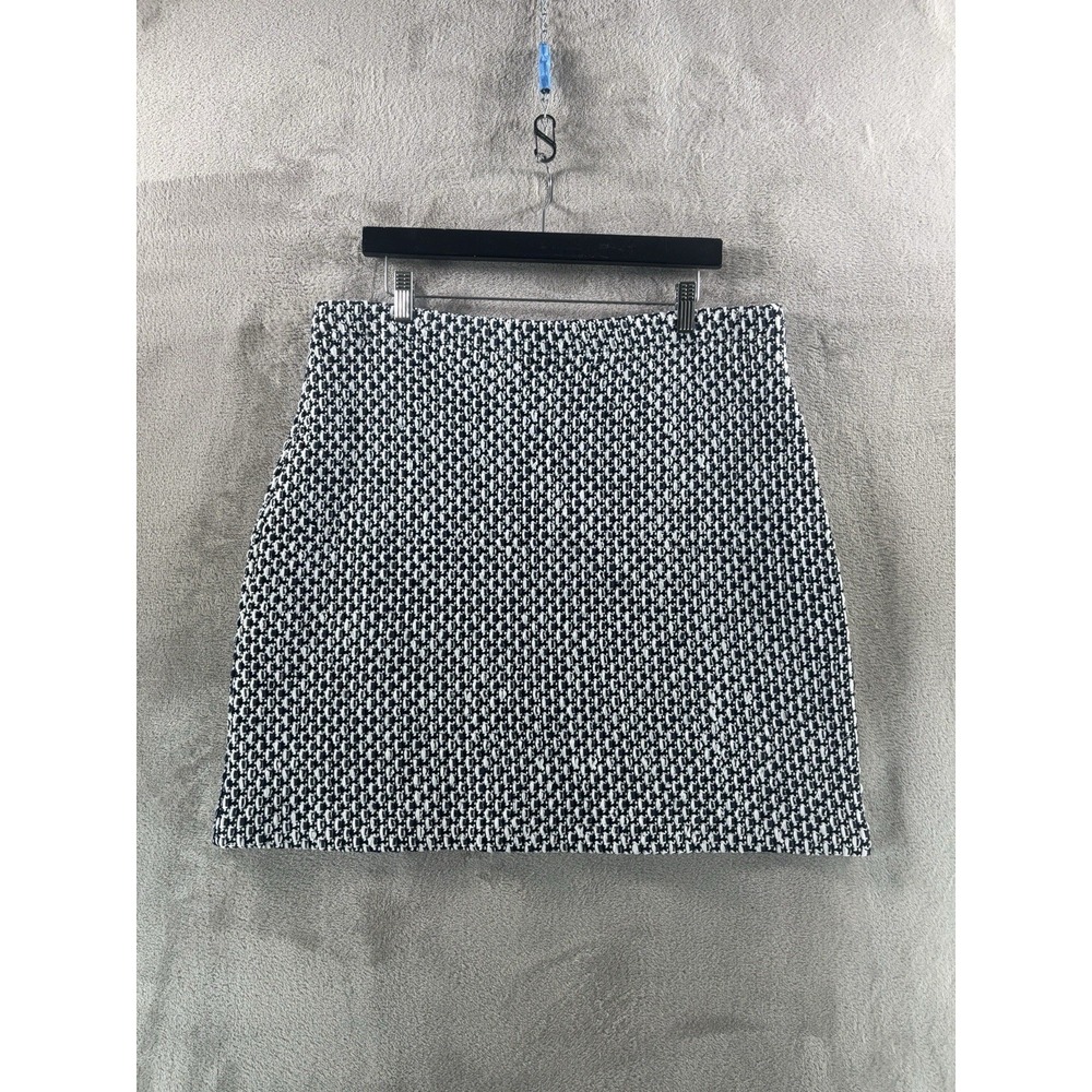 St. John Tweed Knit Skirt Womens Size XL White Black Pencil Career Office